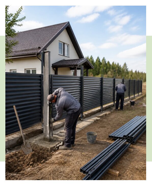 Строительство заборов под ключ с установкой в Славгороде