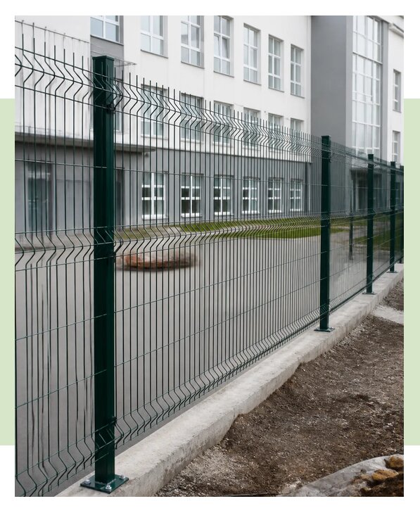 Установка 3Д забора для школы и прилегающей территории в Славгороде
